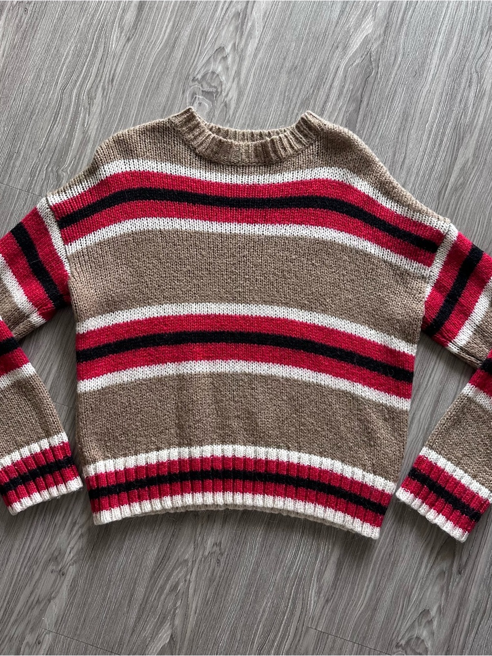 Brown and Red Striped Sweater